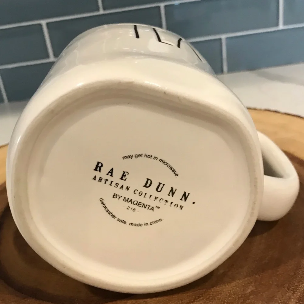Rae Dunn TEA Mug White Ceramic Coffee Tea Farmhouse